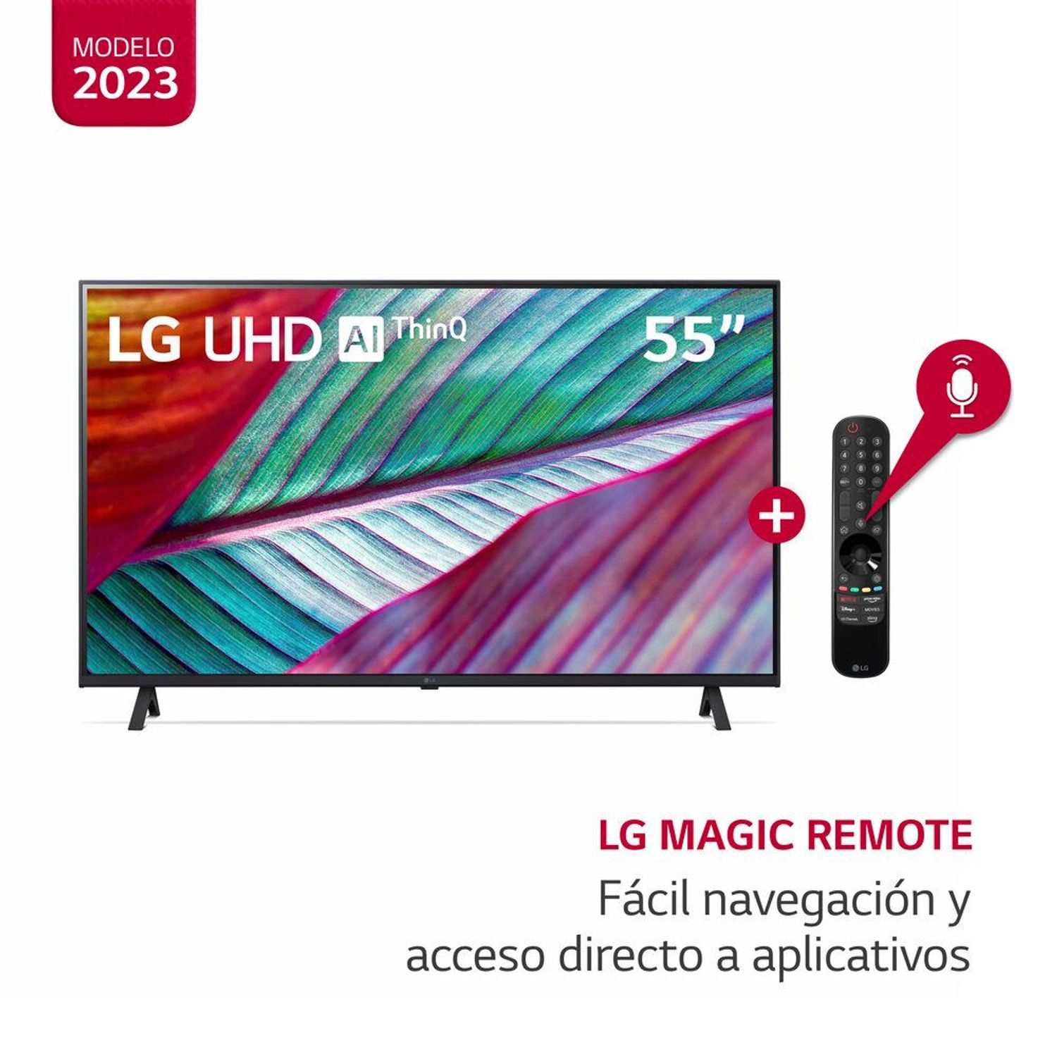 Televisor LG 55 UHD, 4K, Procesador IA α5, Smart TV, Acceso directo a tus  contenidos favoritos, Alerta deportes - 55UR7300PSA