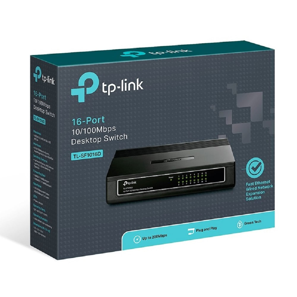 Switch Tp-link- 16 Puertos Tl-sf1016d 10/100mbps