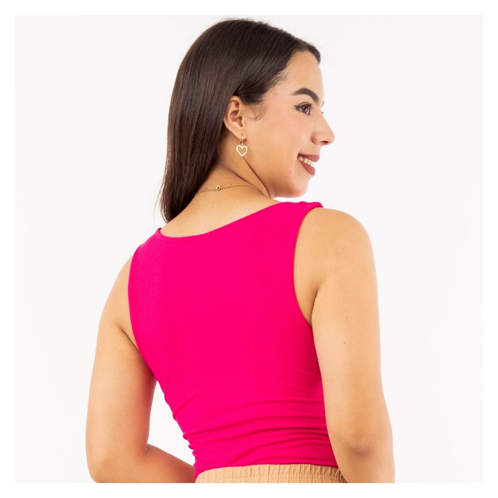Polo Ecovalim Basic Manga cero Rib Isabella Mujer Fucsia S/M I