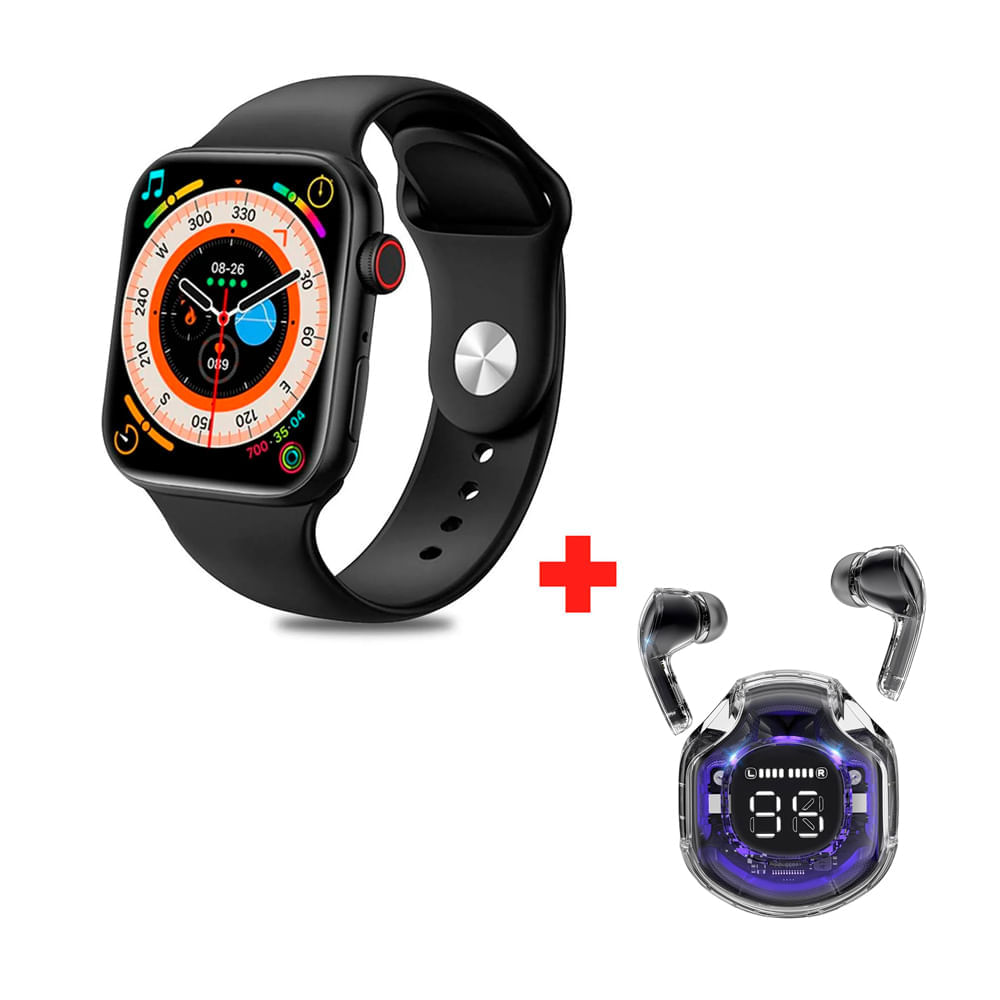 Pack Smartwatch i9 Pro max S + Audífonos Bluetooth Air39 Negro