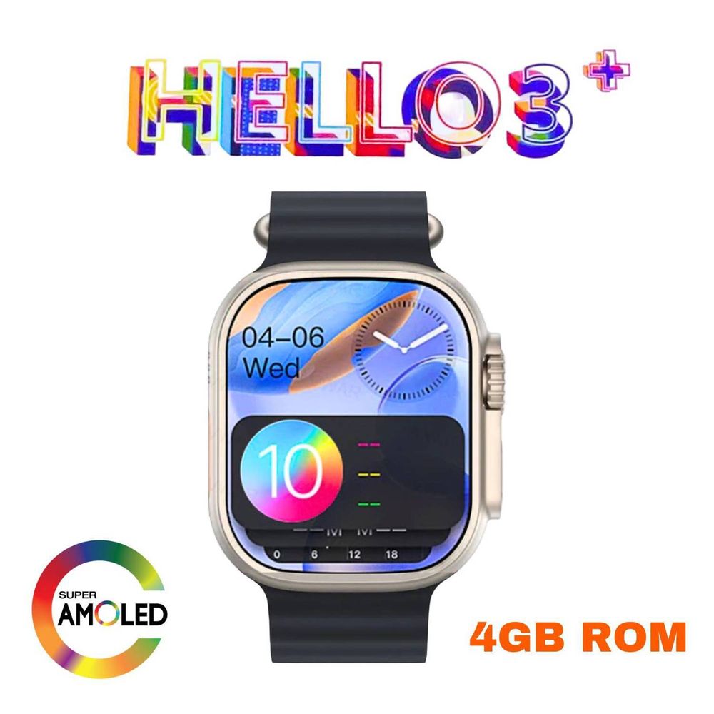 Pack Smartwatch Hello Watch 3 Negro 4GB Amoled Acuatico y Audifonos Pro 6  Blanco I Oechsle - Oechsle