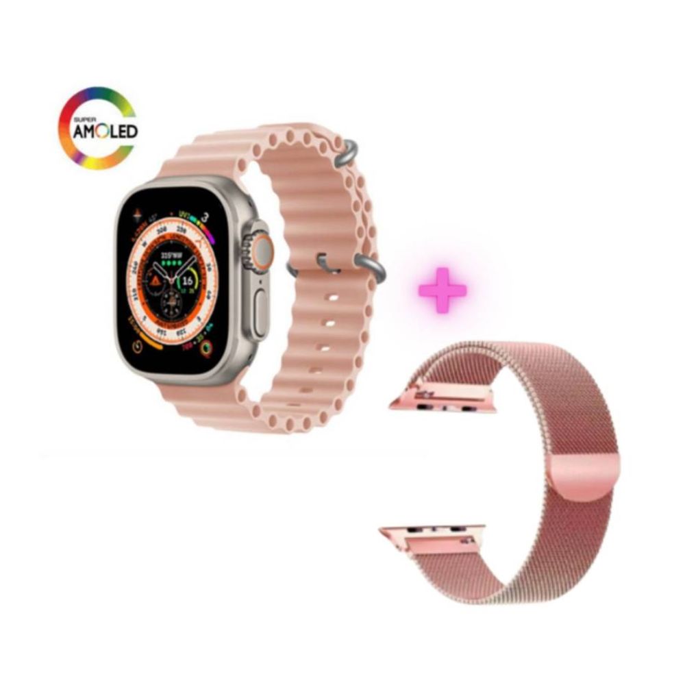 Smartwatch Hello Watch 3 Plus Ultra 4GB Pantalla Amoled Rosado + Correa Imantada Rosado