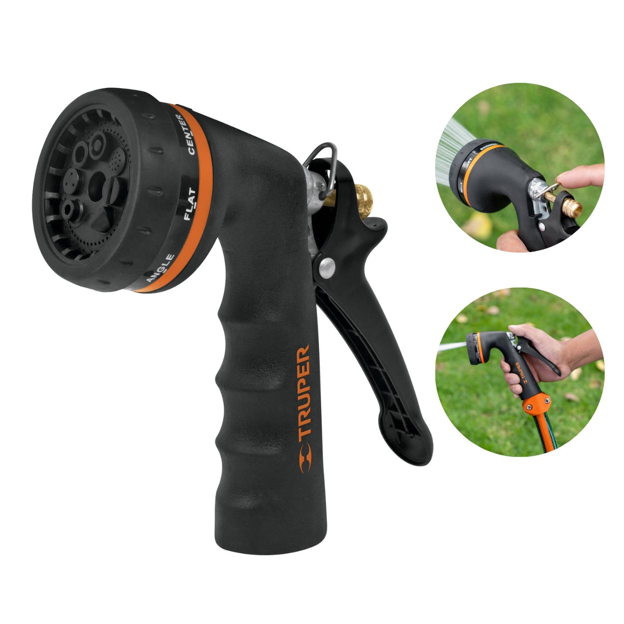 Pistola de riego metálica 8 funciones, Truper