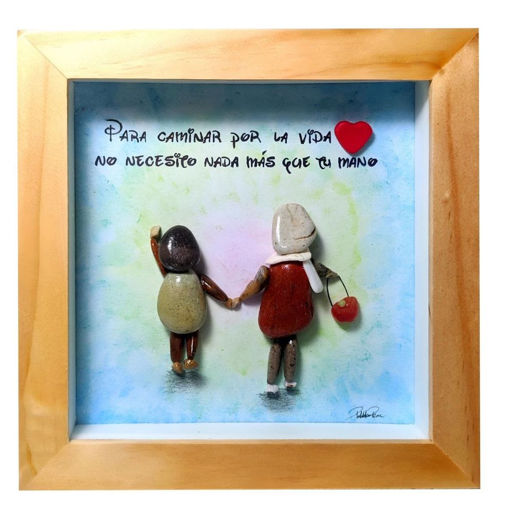 Cuadro Decorativo PebblesPeru de Mamis Hecho con Guijarros.