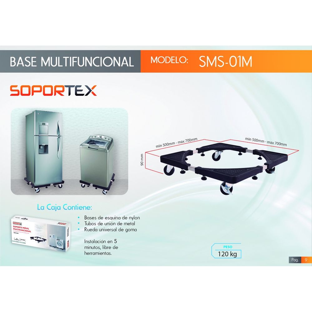 Base regulable para cocina y lavadora Soportex SMS-02M