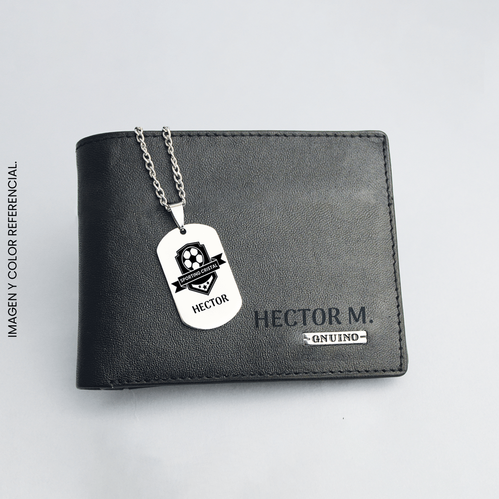 Pack Billetera Venice Black + Collar Adiel Silver