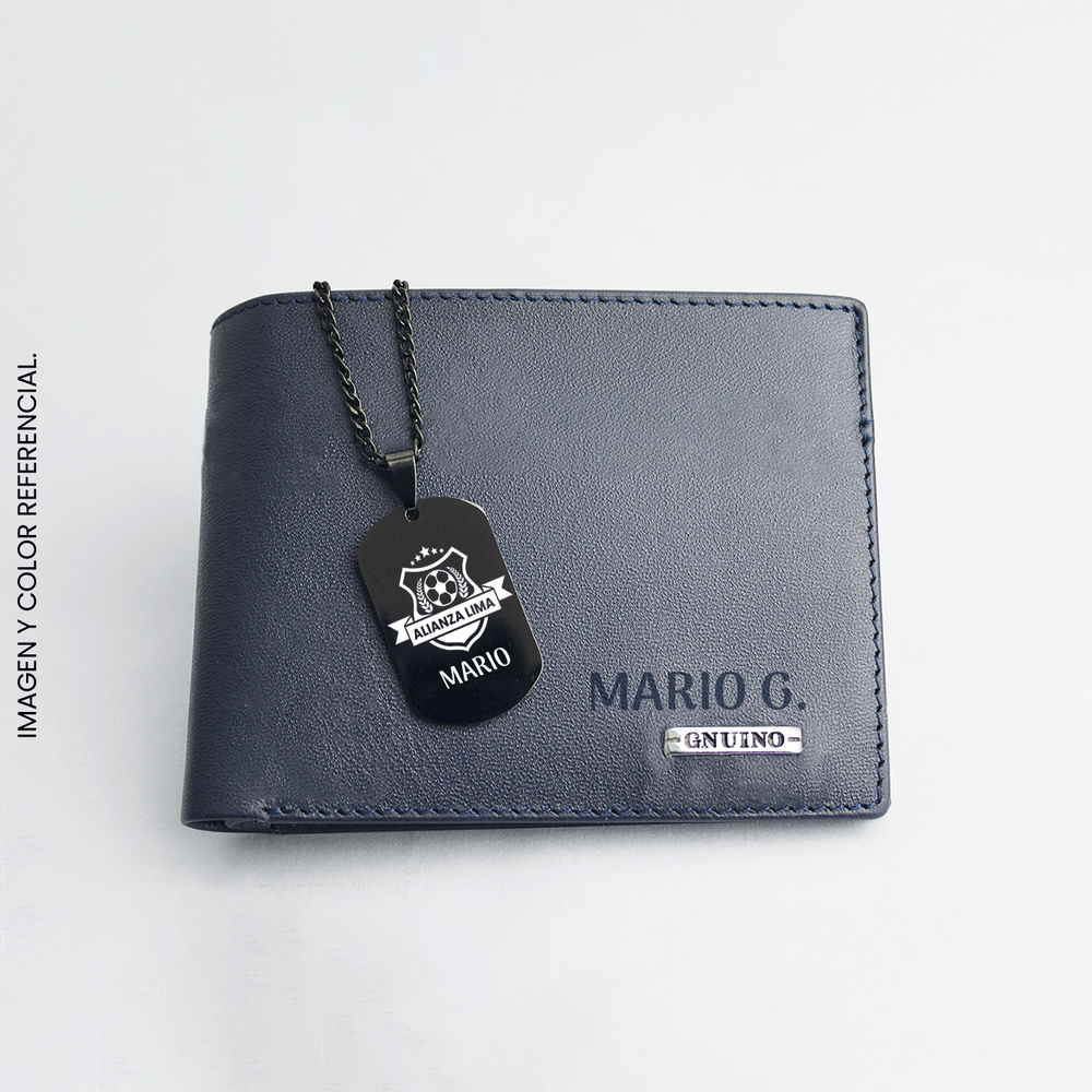 Pack Billetera Venice blue + Collar Adiel Black