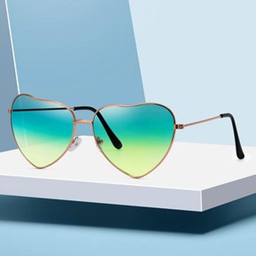 Lentes de Sol Corazones Verde Degradado