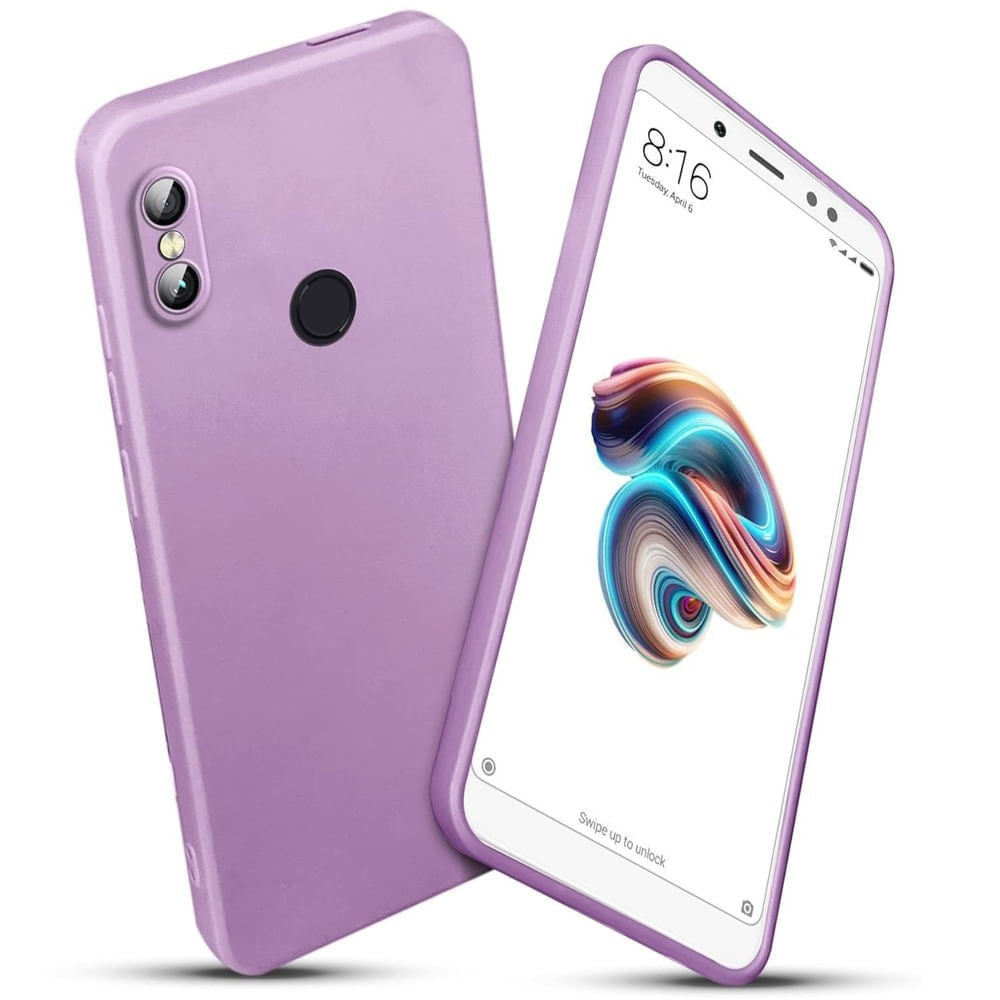 Funda Case para Xiaomi Redmi Note 8 Pro Soft Feeling Antishock Lila Resistente ante Caídas y Golpes