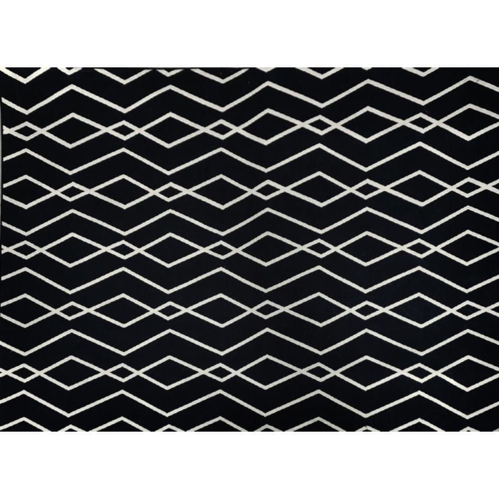 Alfombra Geométrica Negro 150 cm x 200 cm