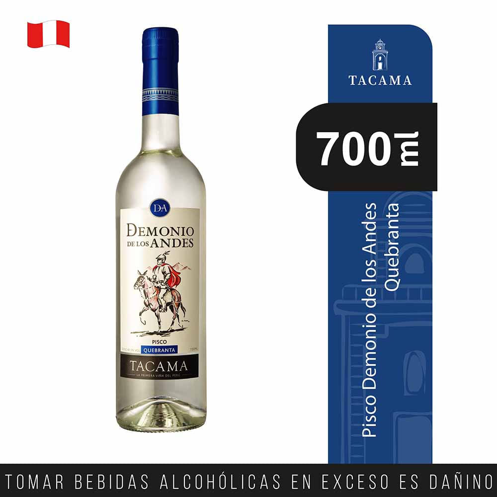 Pisco DEMONIO DE LOS ANDES Tacama Quebranta botella 700 ml