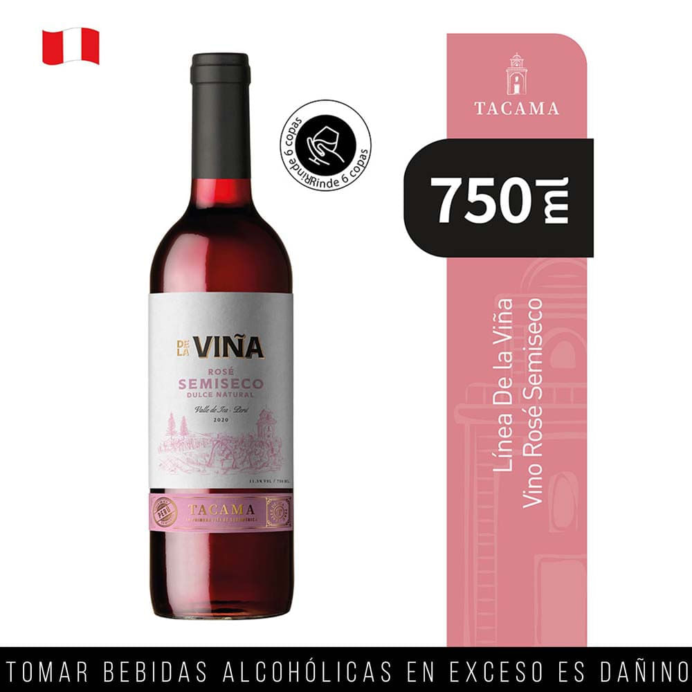 Vino Rosé TACAMA De La Viña Semiseco Botella 750ml