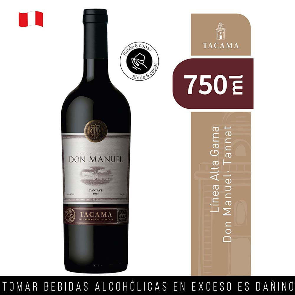 Vino Tinto DON MANUEL Tannat Botella 750ml