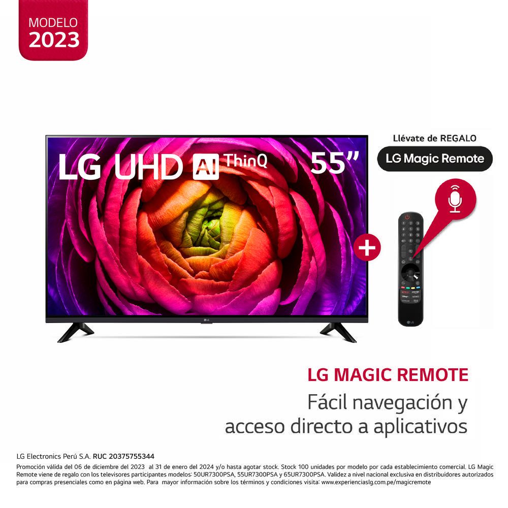 LG Pantalla 55 4K UHD Smart TV