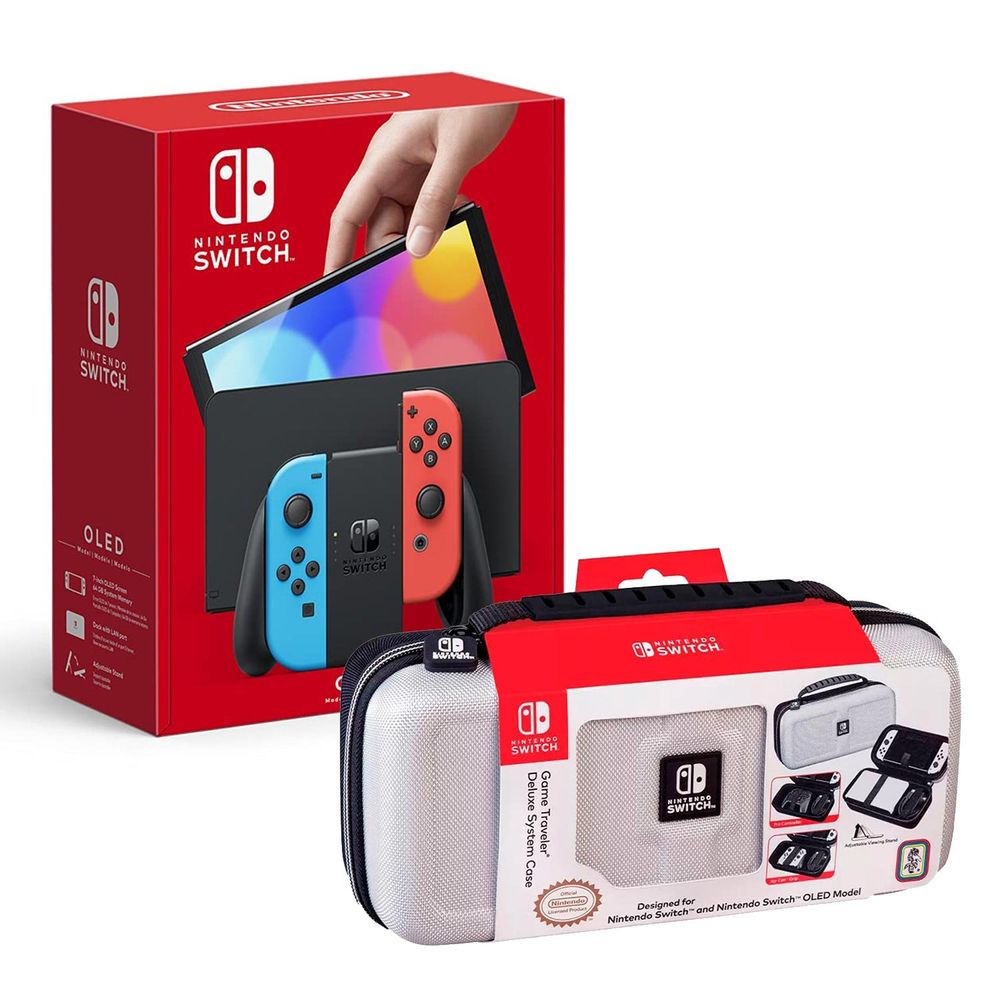 Nintendo Switch Modelo Oled Neon + Estuche 1680 Blanco