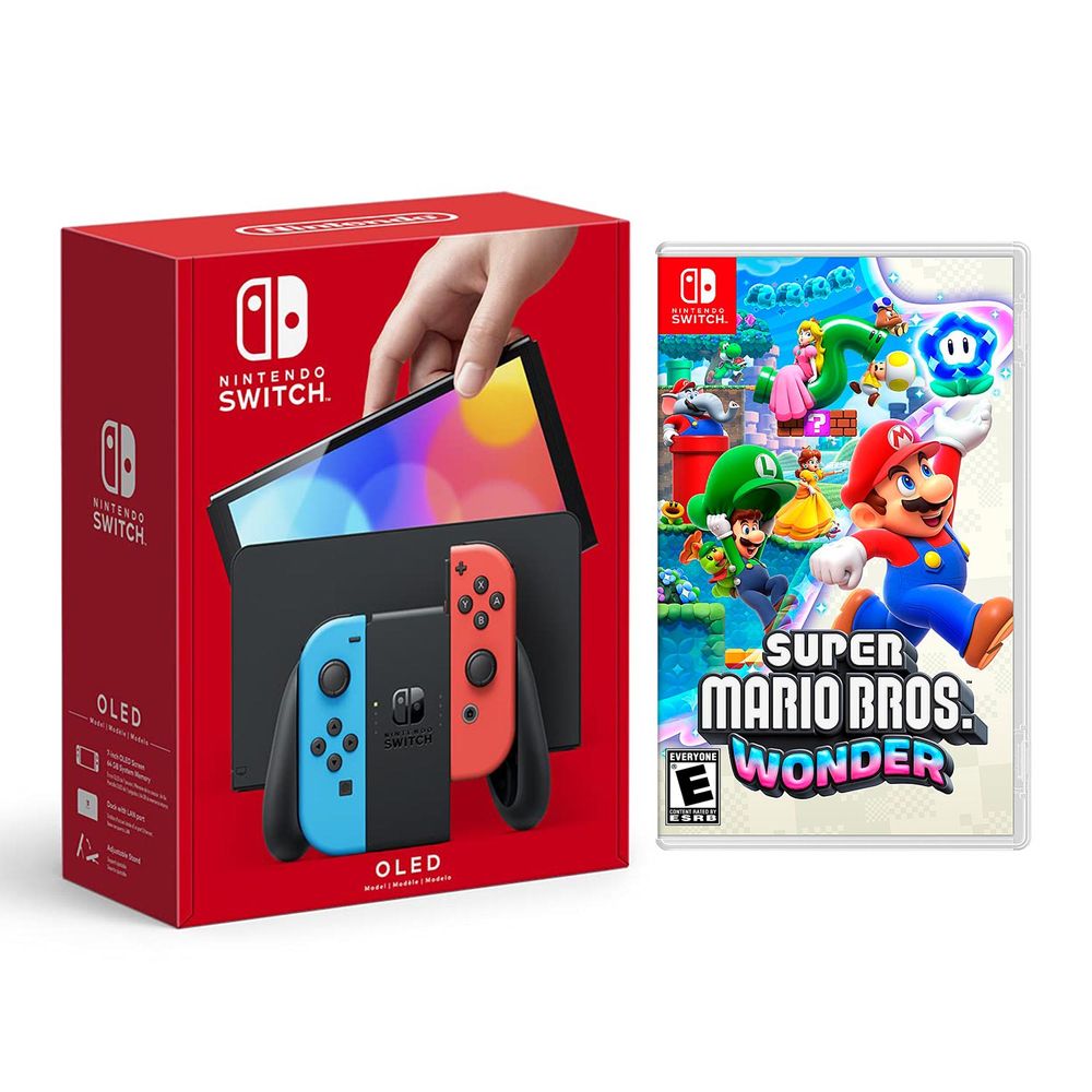 Nintendo Switch Modelo Oled Neon + Super Mario Wonder