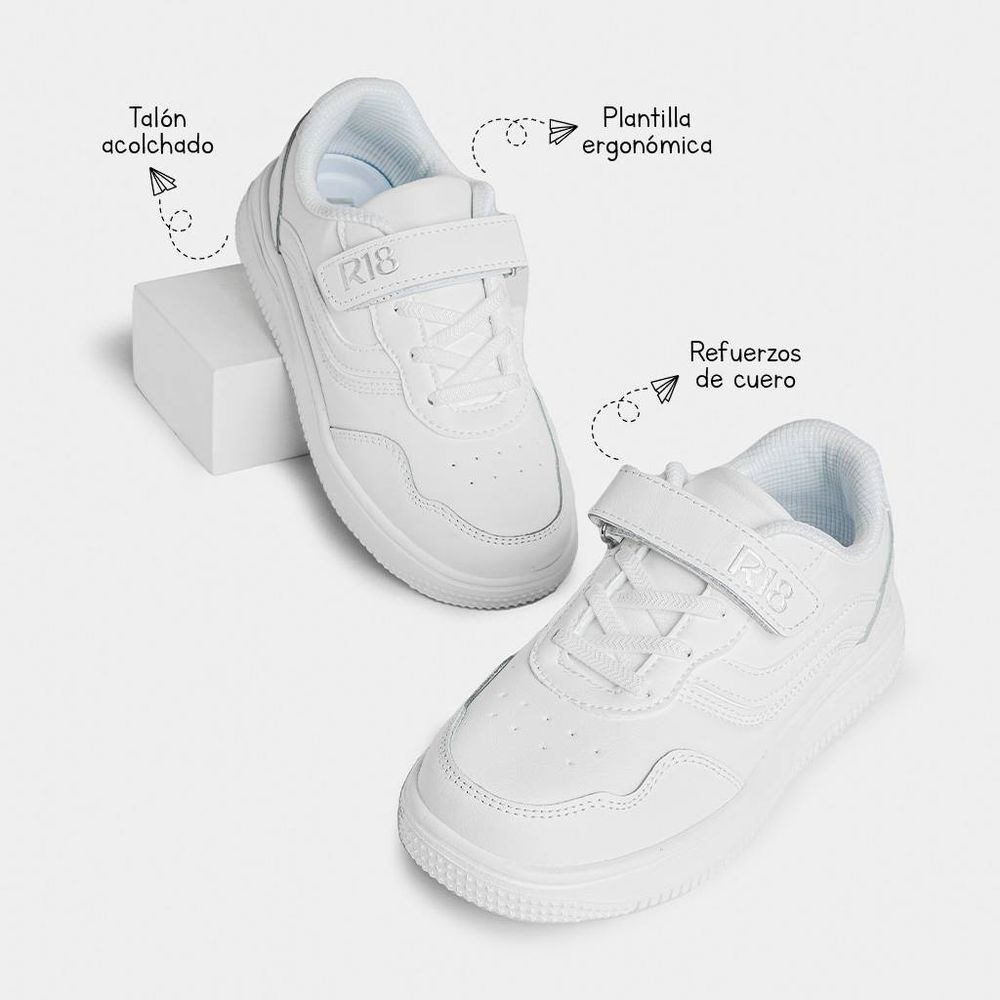 Zapatillas Unisex R18 R18-QY025 (28-34) Blanco Talla 28 I Oechsle