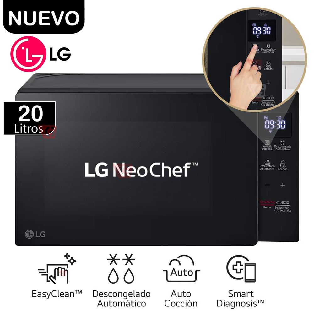 Horno Microondas de 20 Lts Easy Clean LG MS2032GAS Negro 700 W