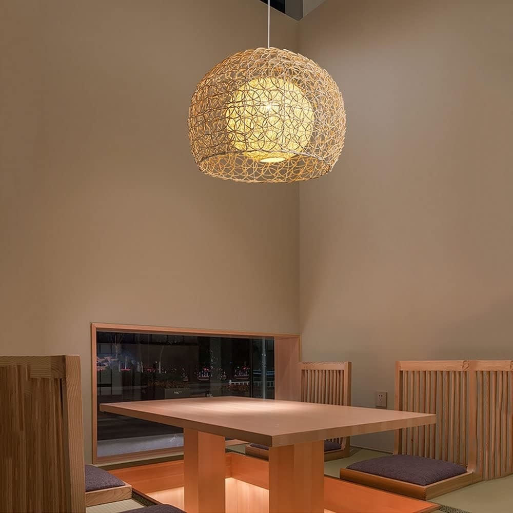 Lampara colgante de bambú creativa