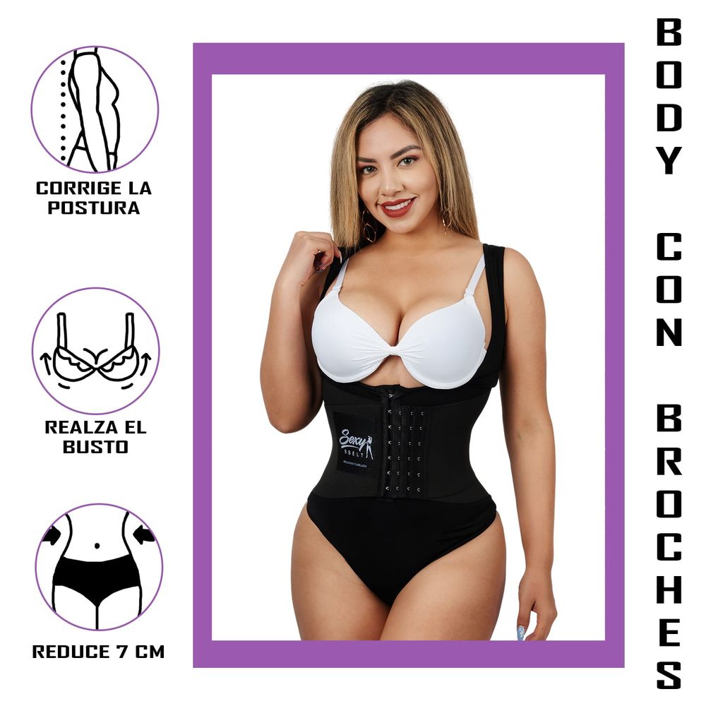 Body Faja Reloj de Arena con Broches Reduce Medidas Talla S - Oechsle