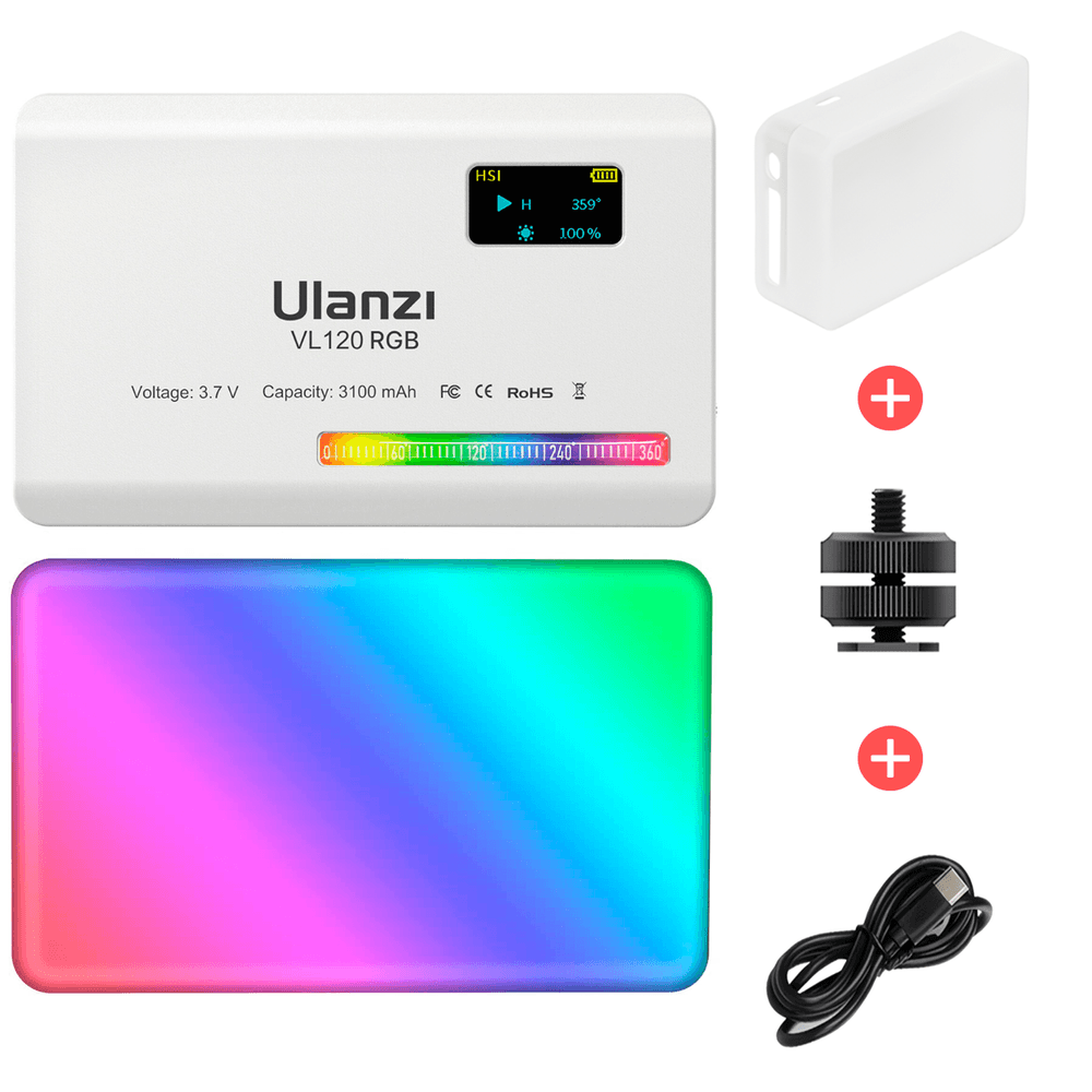Luz Led Rgb Ulanzi VL120 + Filtro Difuminador para Video Fotografía