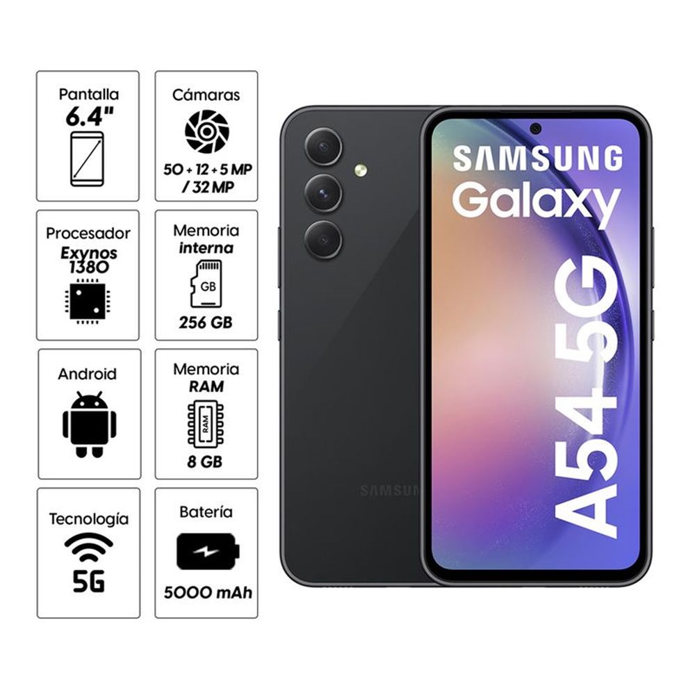 Celular Samsung Galaxy A54 5G 128GB 6GB RAM Negro I Oechsle - Oechsle