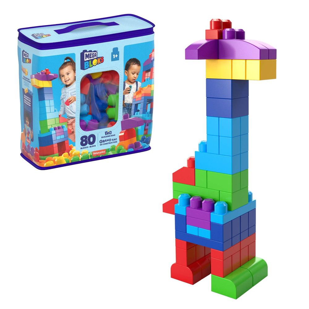 Mega Bloks Bolsa clásica con 60 bloques de construcción, juguetes