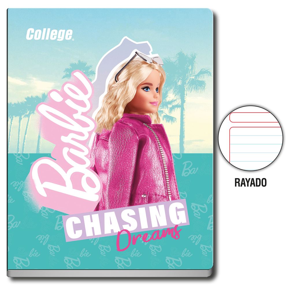 Cuaderno COLLEGE Rayado Barbie 80 Hojas
