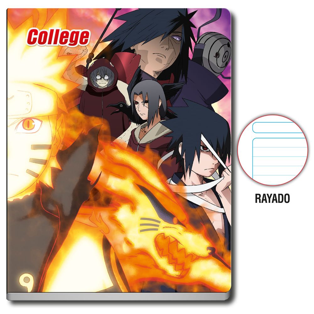Cuaderno COLLEGE Rayado Naruto 80 Hojas