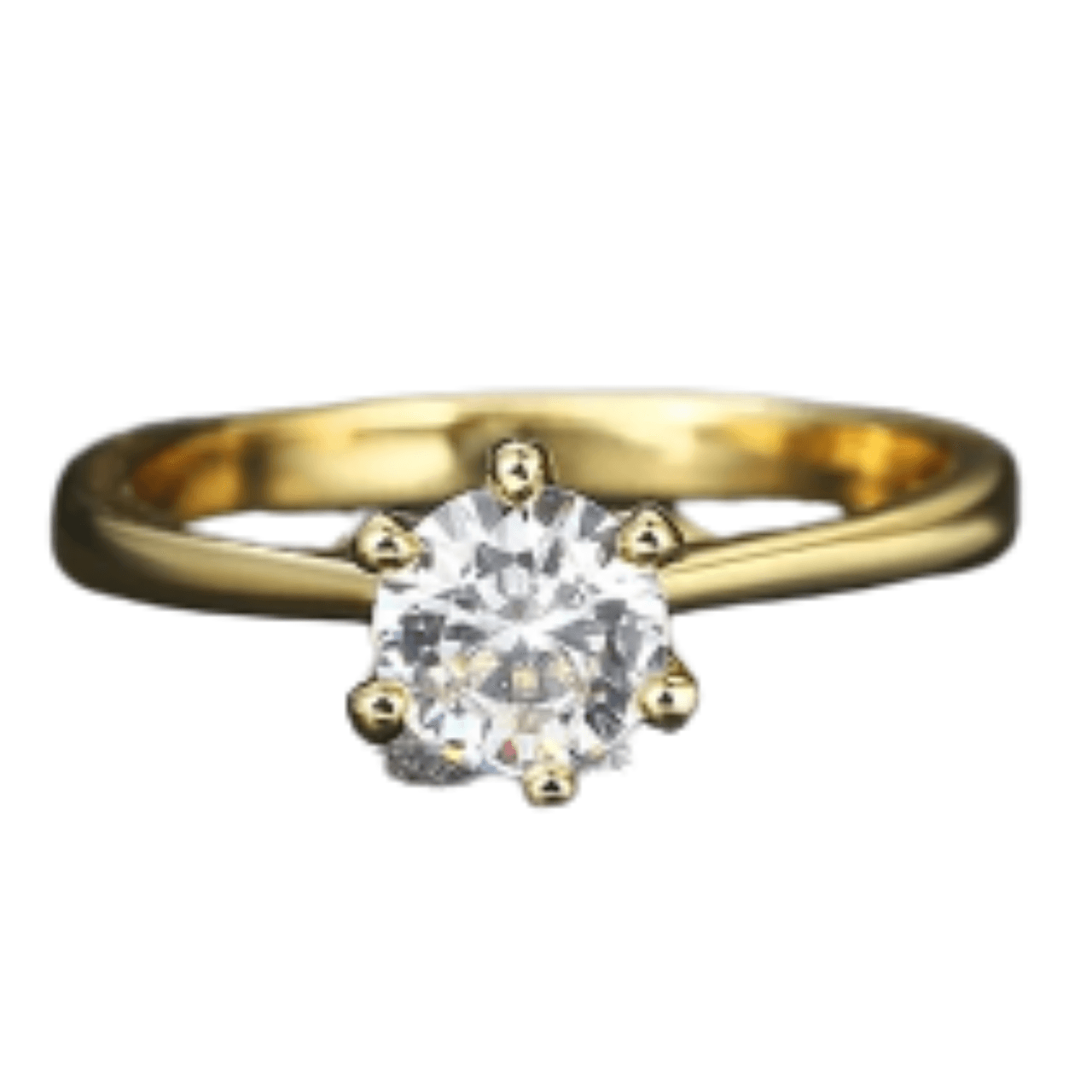 Anillo de Compromiso Aro Alianza Bañado Oro 18K  San Valentín Genieka Solitario Yellow Gold Talla 7