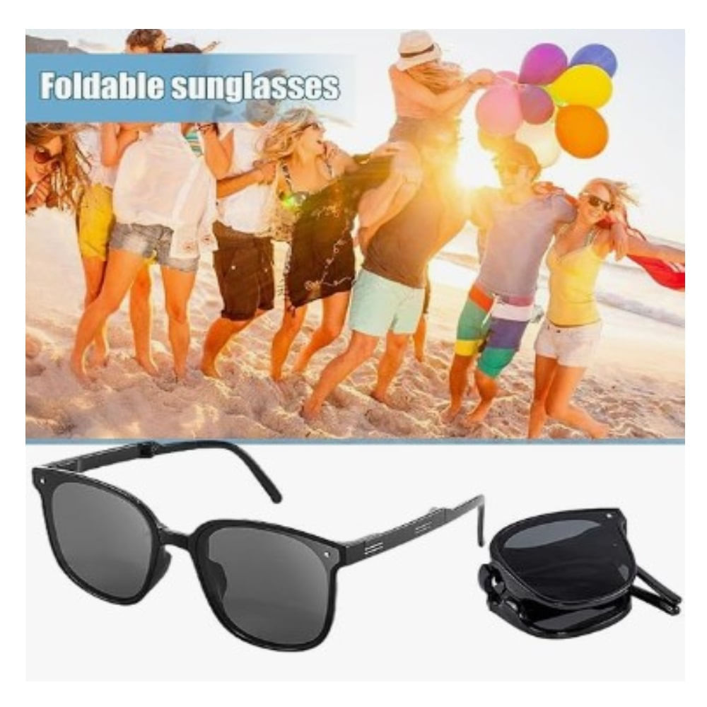 Gafas de sol plegables clásicos retro polarizadas portátil