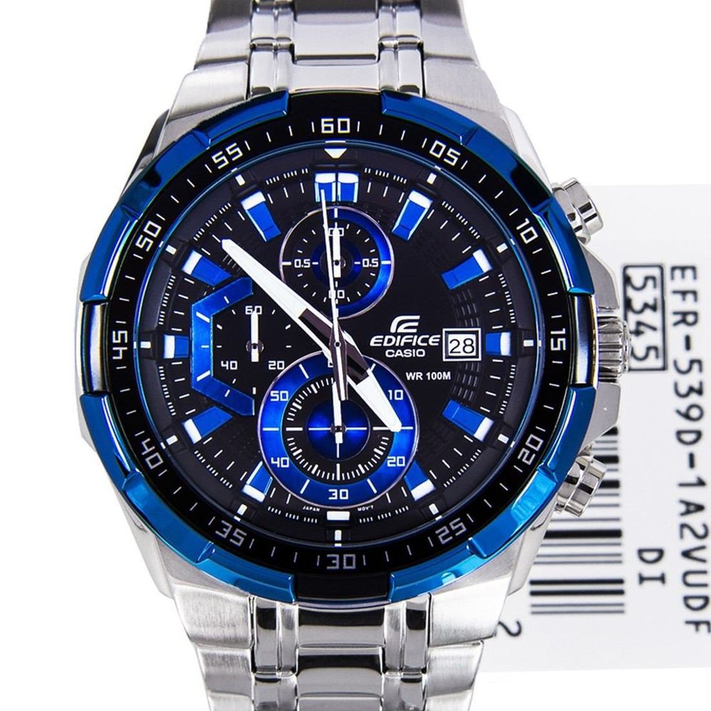 Reloj Casio Edifice Efr-539d-1a2 Black and Blue para Varon