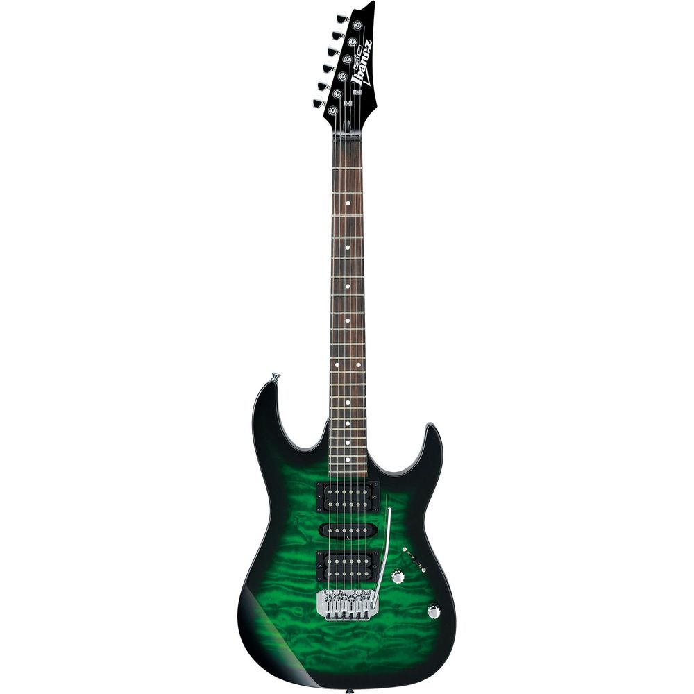 Guitarra Eléctrica Ibanez Grx70Qa Gio Series Transparent Emerald Burst