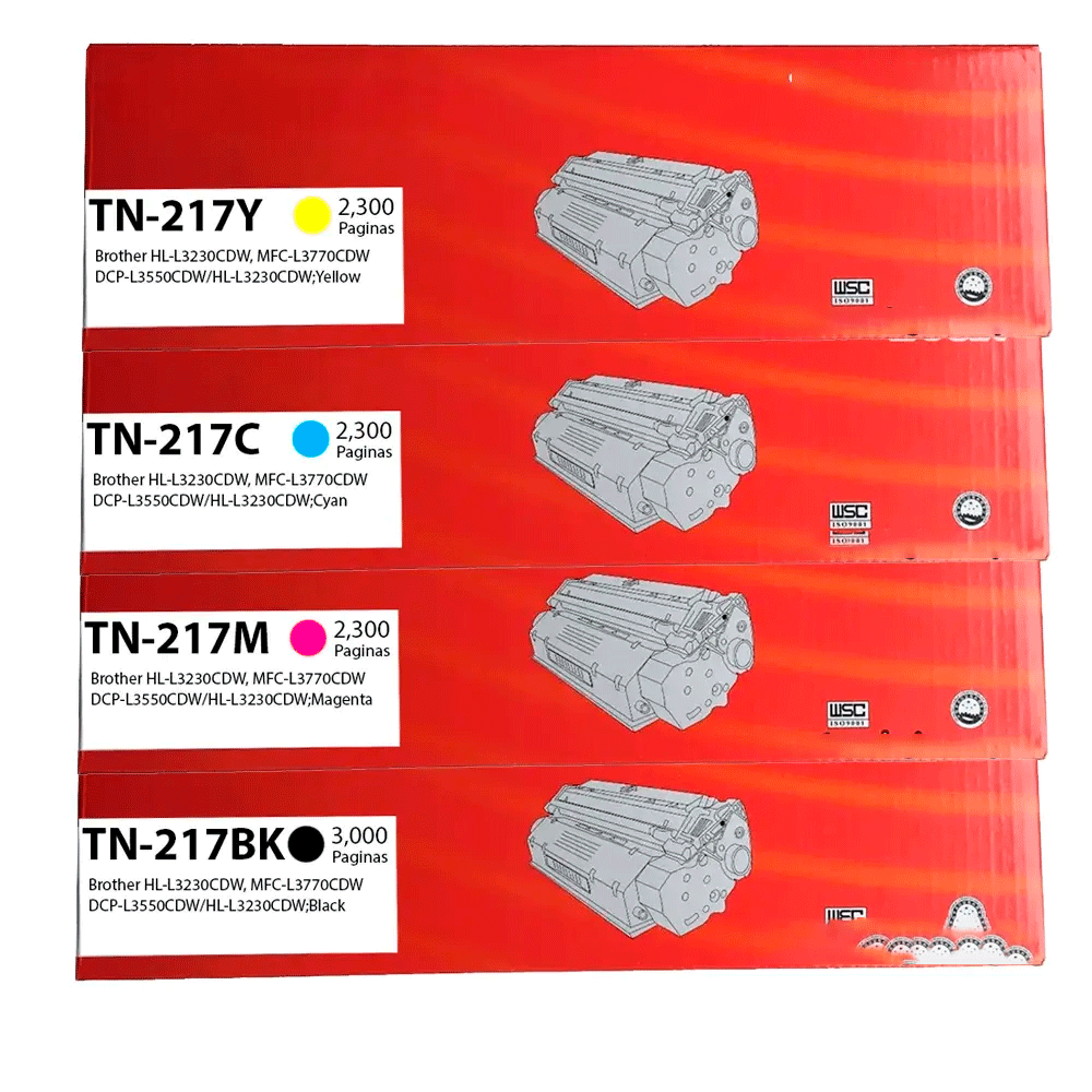 Kit De Toner Genérico TN217 Compatible con Brother para L3270