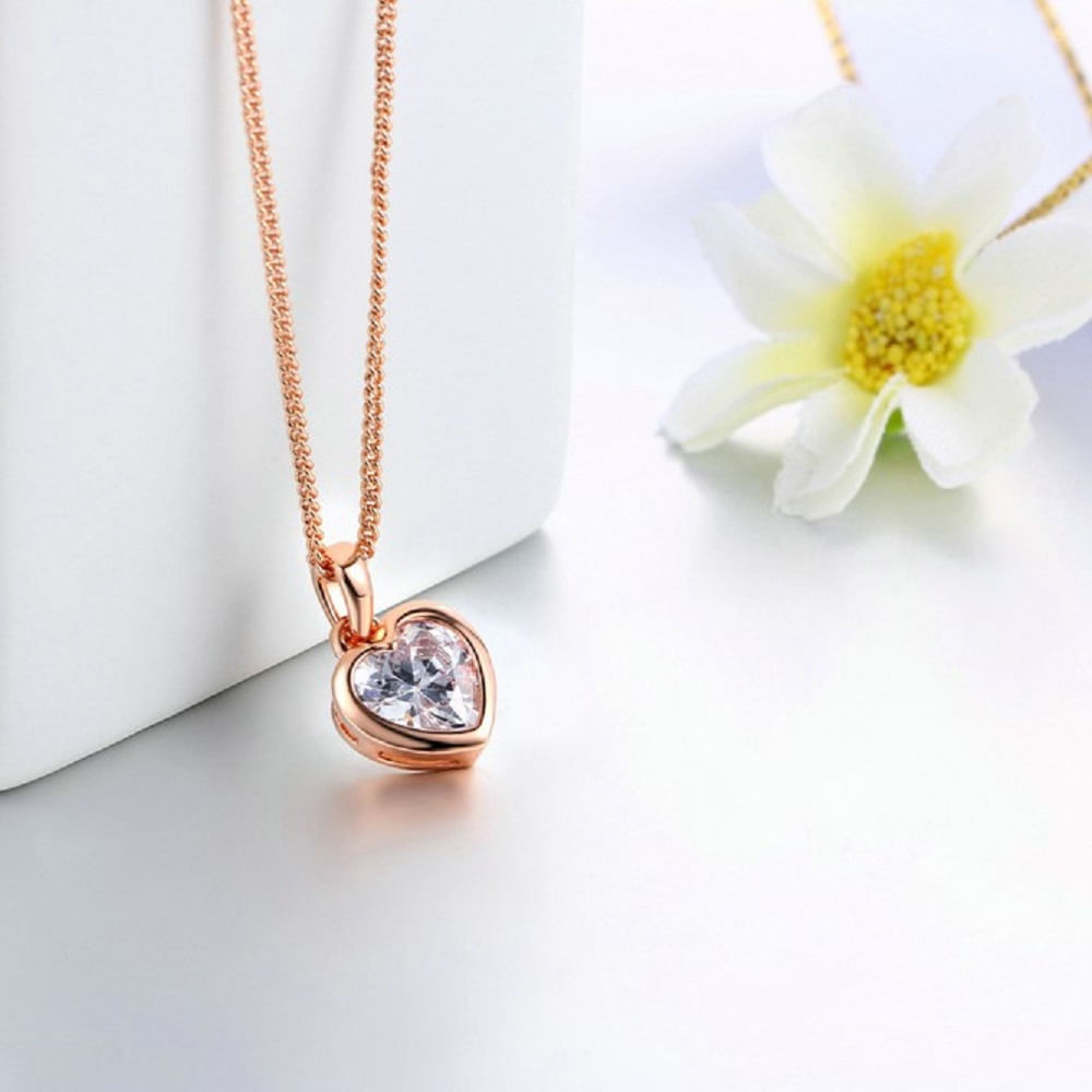 Collar Enamorada Novia Regalo San Valentín Genieka Crystal Heart