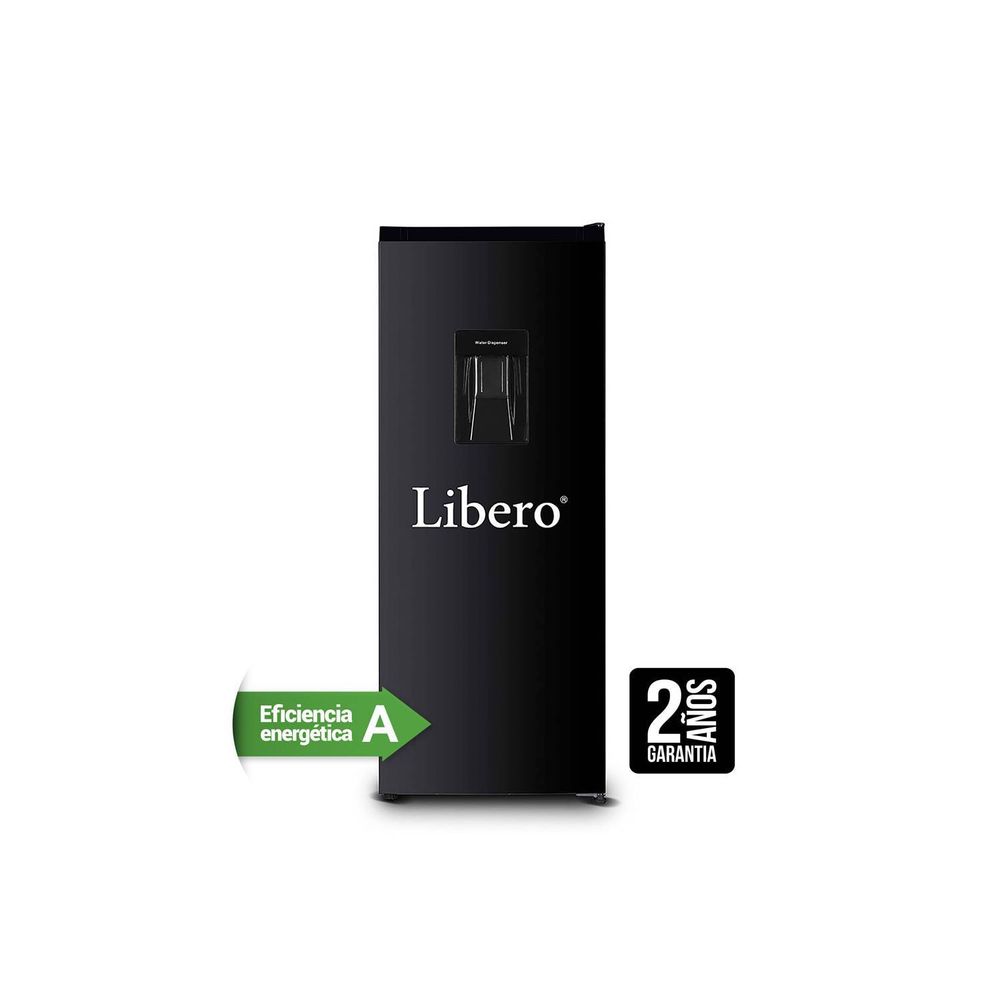 Refrigeradora de Una Puerta con Dispensador de Agua 175 Lts Libero LROD-190DFIWN Negro