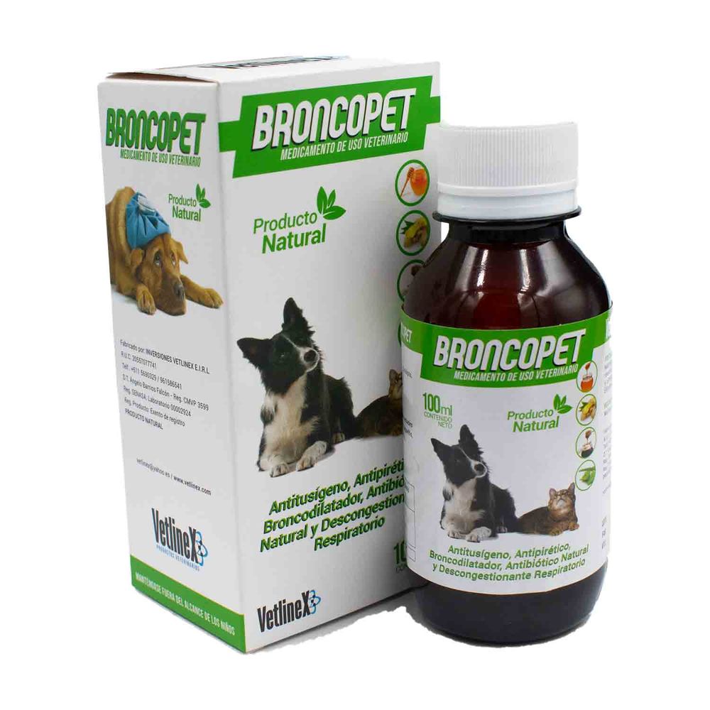 Broncopet Vetlinex Jarabe Natural Expectorante Para Mascotas  100 Ml