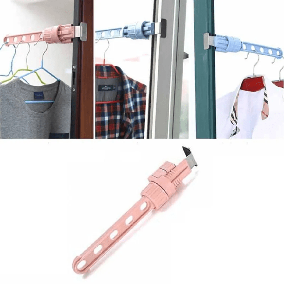 Colgador de Ventana Multiusos para Secar Ropa Accesorios Rosado
