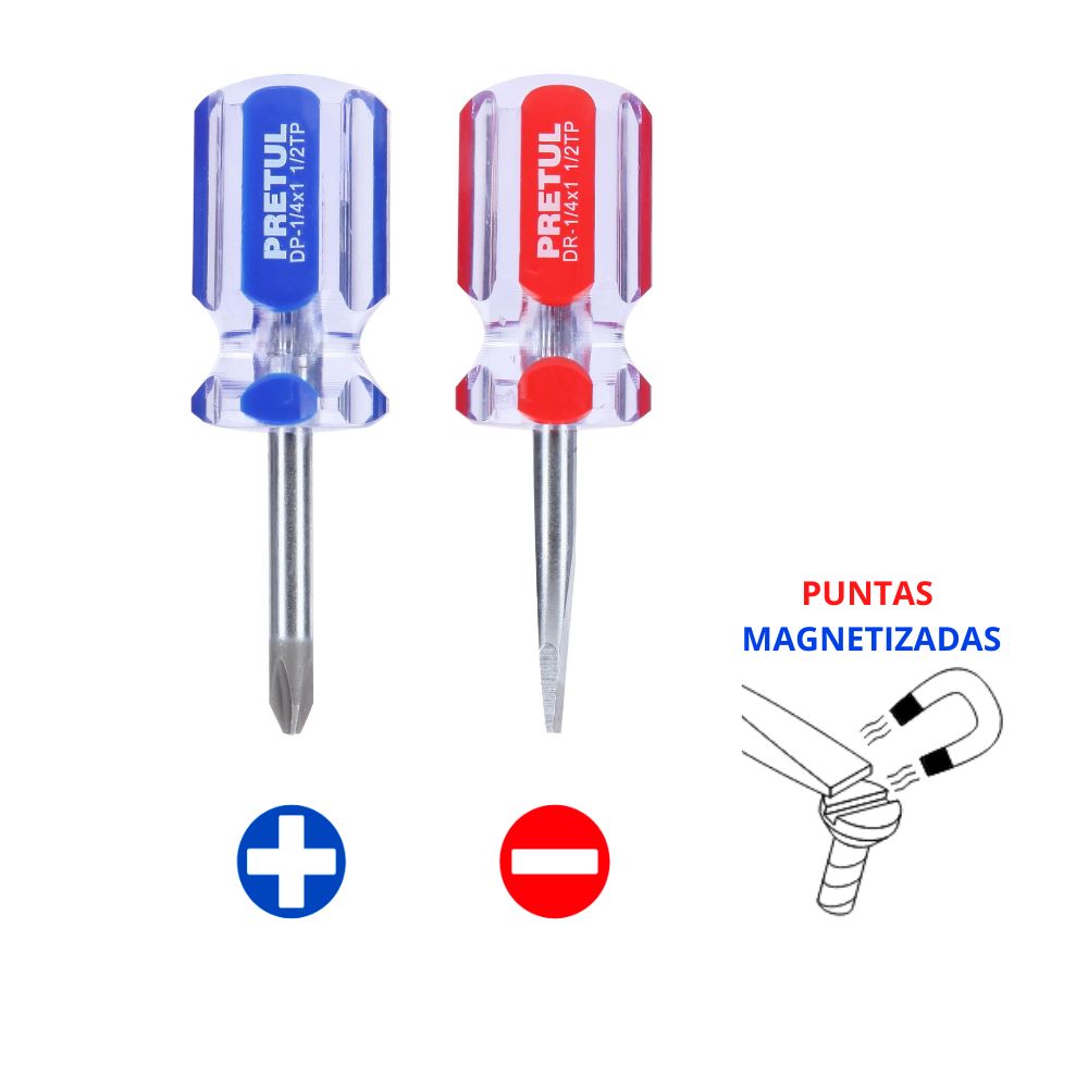 Minidesarmador atornillador mixta 2 piezas, Pretul