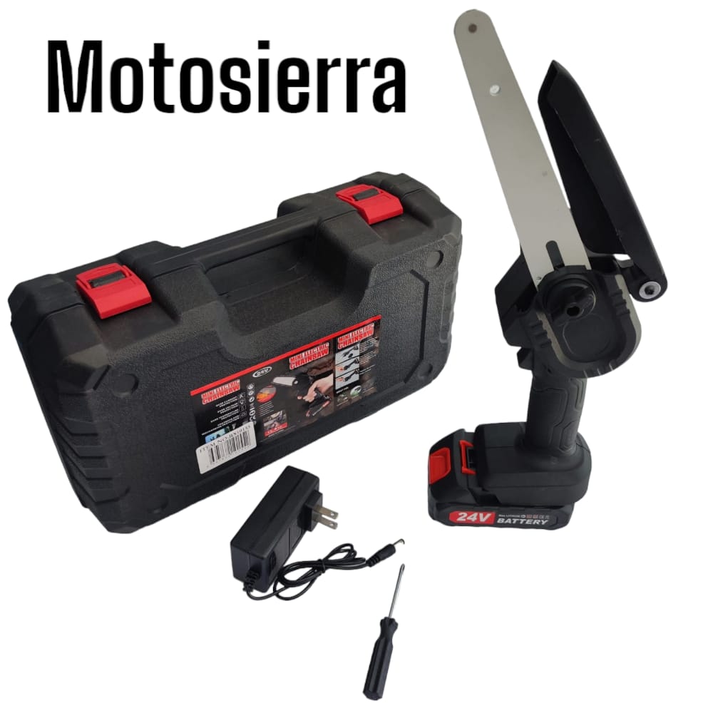 Motosierra Eléctrica Portátil Inalámbrica Cortadora de Madera Mini