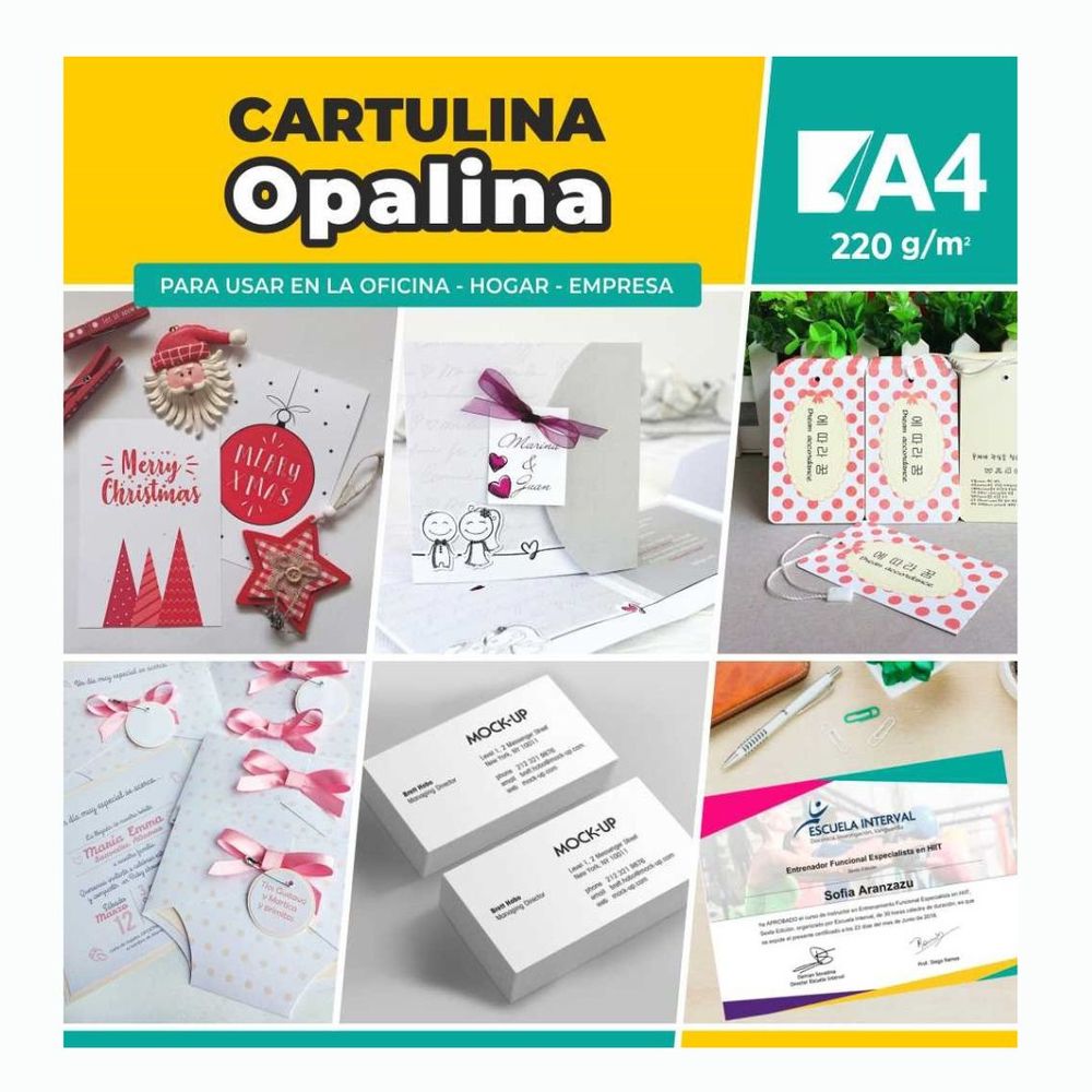 Cartulina Opalina Lisa Blanca 250GR-Pack 50UDS
