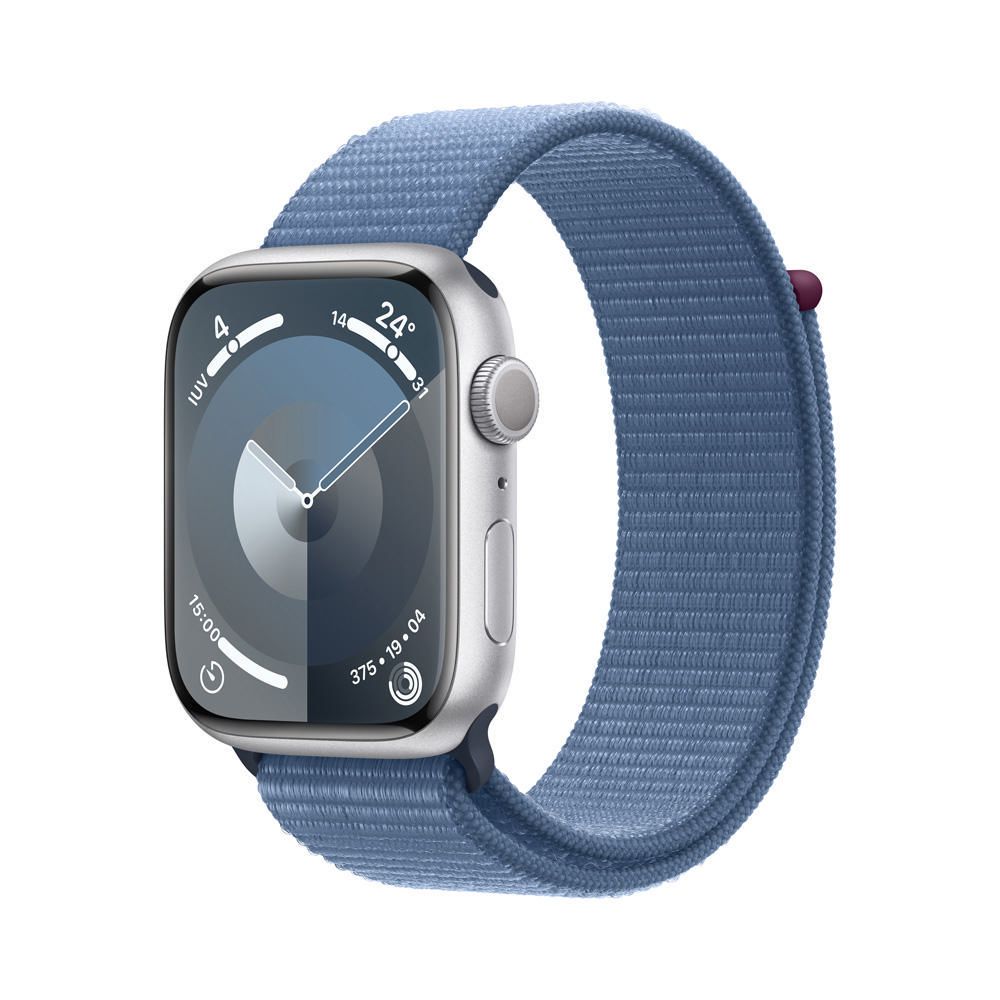Apple Watch Series 9 - 45mm Plata - Correa deportiva Azul