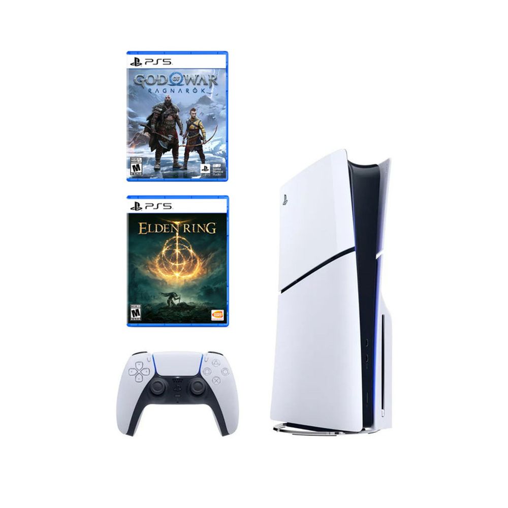 Play Station 5 Slim Lectora de Discos + Elden Ring + God of War Ragnarok