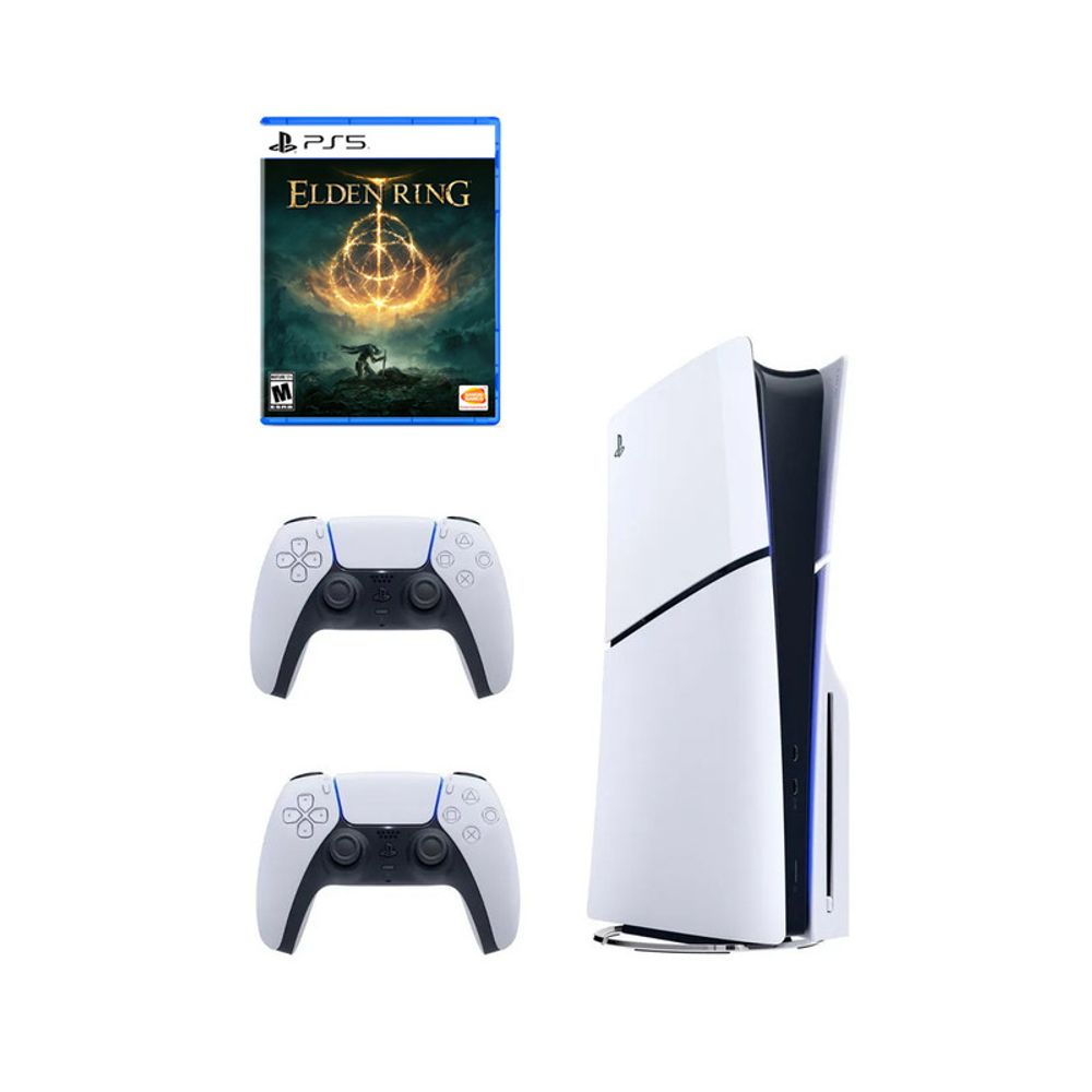 Play Station 5 Slim Lectora de Discos + Elden Ring + Mando Blanco