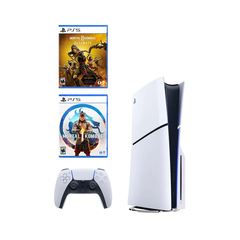 Play Station 5 Slim Lectora de Discos + Mortal Kombat 1 + Mortal Kombat 11 Ultimate