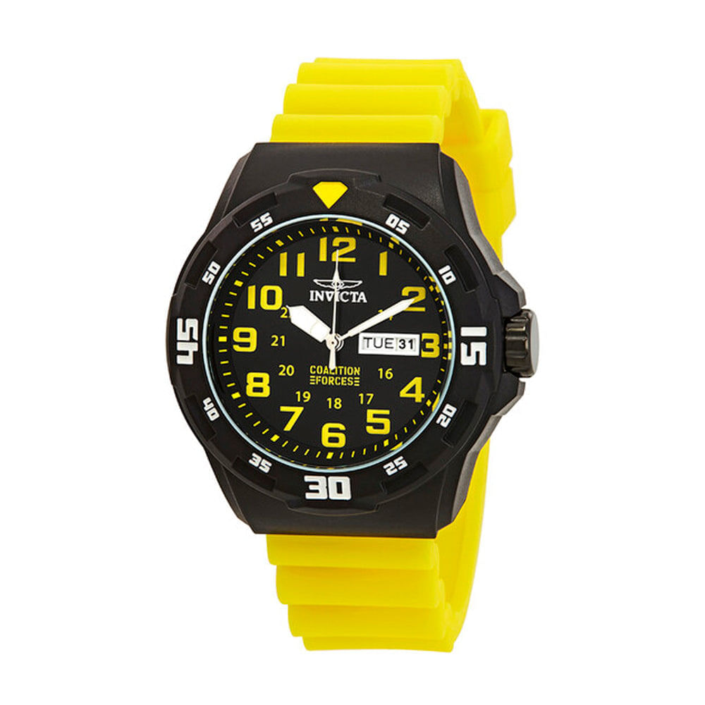 Reloj Analógico Invicta Original 25328 Coalition Forces para Hombre Cuarzo Amarillo Nezmun
