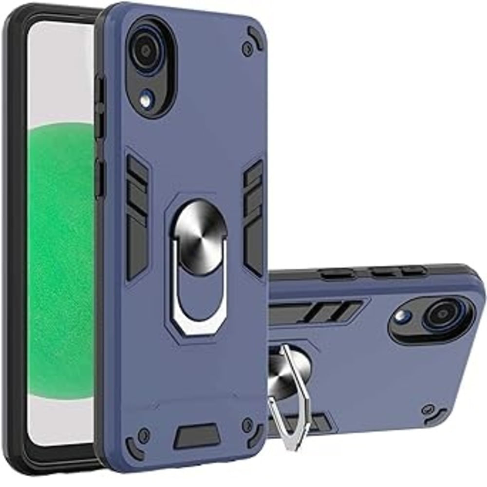 Funda Case para Samsung A03 Core con Anillo Metálico Antishock Azul Resistente ante Caídas y Golpes