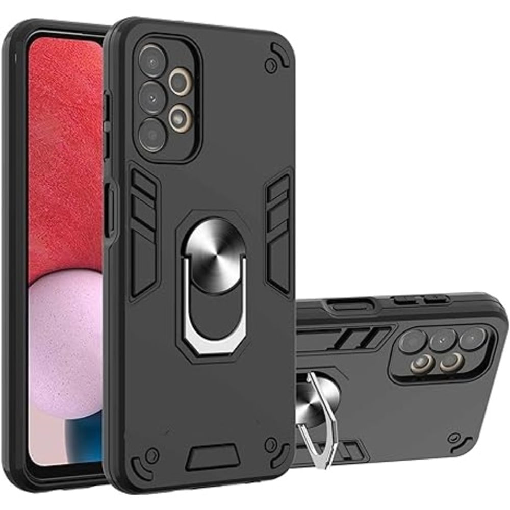 Funda para Samsung A33 con Anillo Metálico Antishock Negro Resistente ante Caídas y Golpes