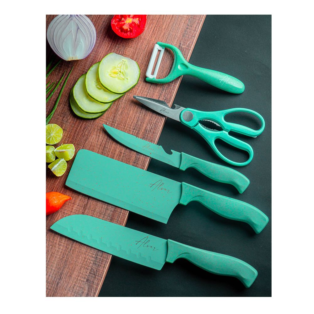 Juego Cuchillos Seguros Fruta Verduras Niños 5 Pzs Plástico
