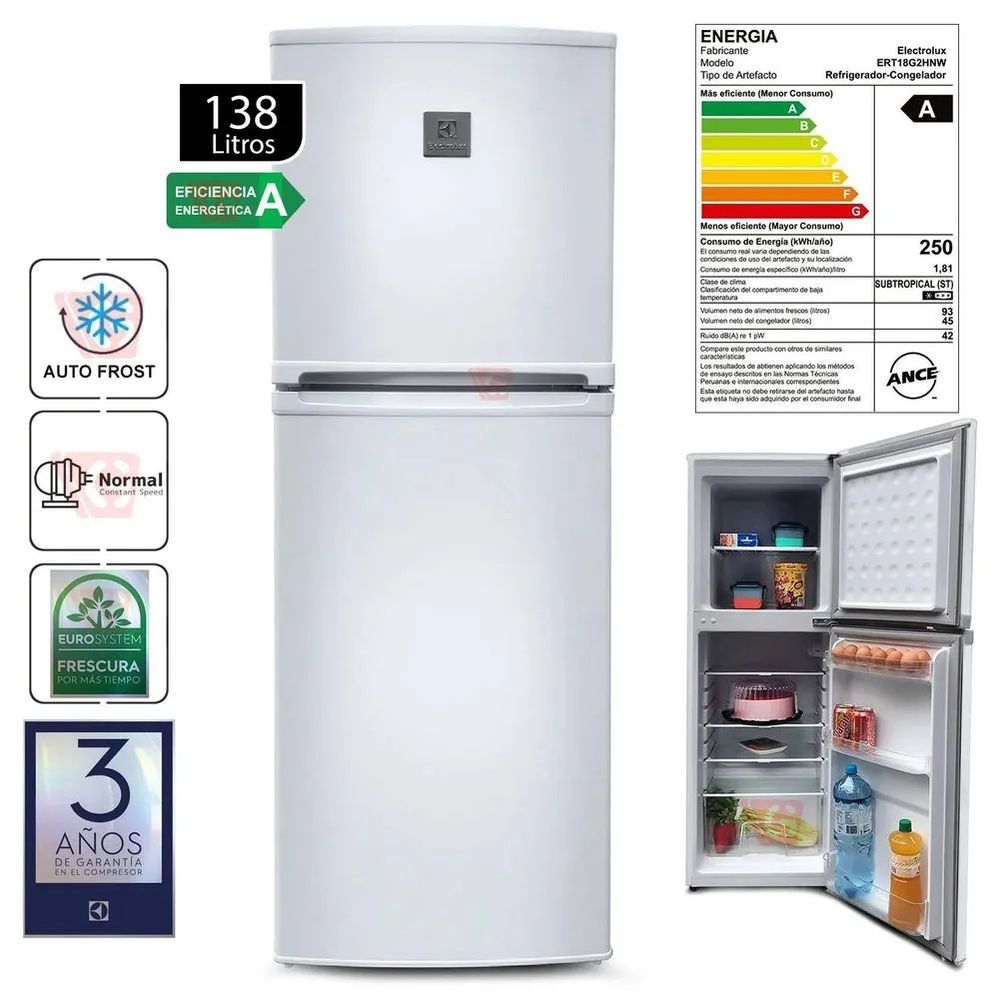 Refrigeradora Electrolux ERT18G2HNW Blanco de 2 puertas
